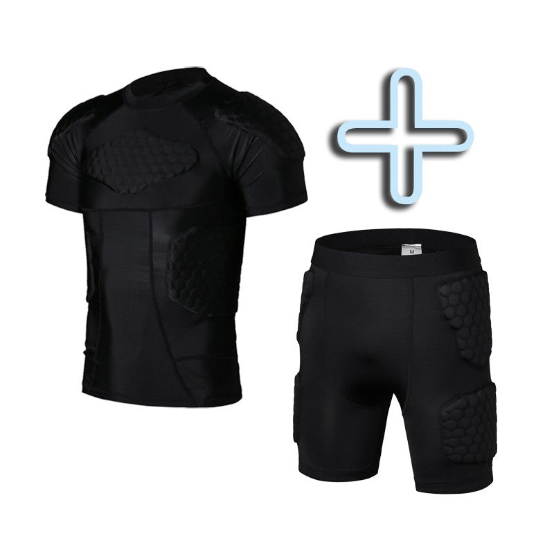 Men Runing Clothes Rugby Jersey  + Shorts Crushproof  Protective Clothes Short Sleeve Sports Anti-Hurt Clothing Equipment - ShopCo International